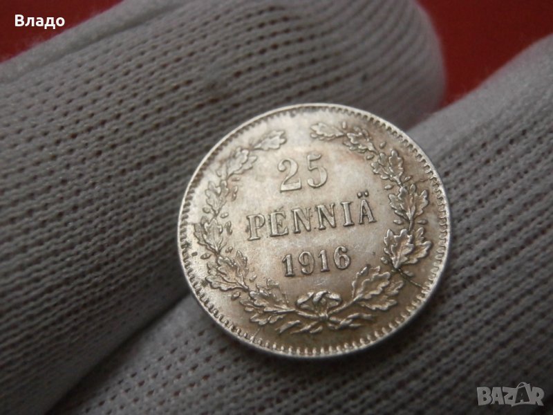 Сребърна монета 25 пеня 1916 , снимка 1