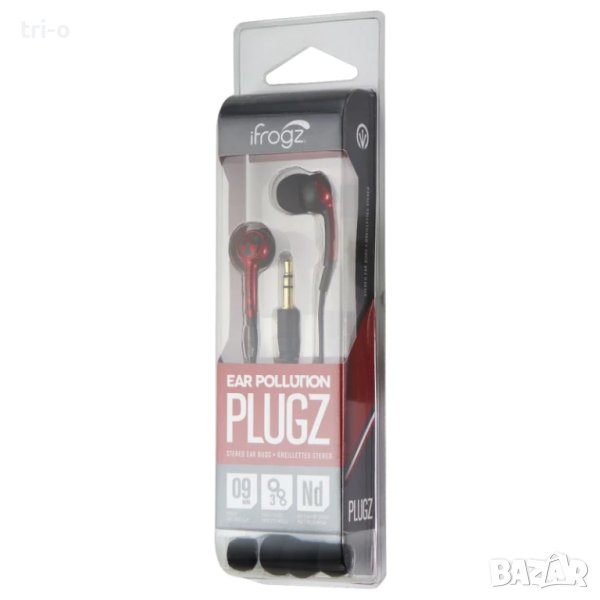 iFrogz EarPollution Plugz кабелни слушалки 3,5 мм - червени (EPD33-RED), снимка 1