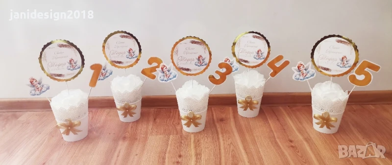 Украса За маса, номера за масите за кръщене, снимка 1