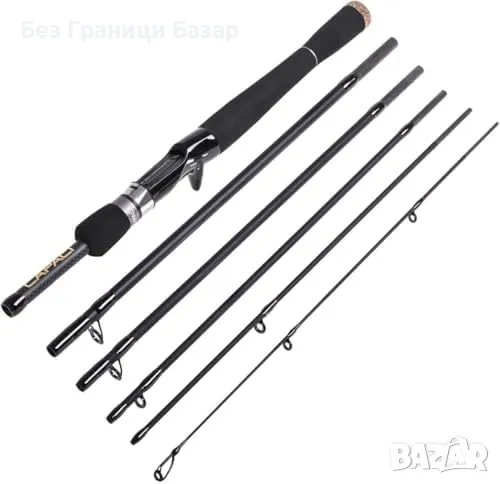 Нова Въдица 2.1м карбонова, сгъваема, лека, за сладка и солена вода, снимка 1