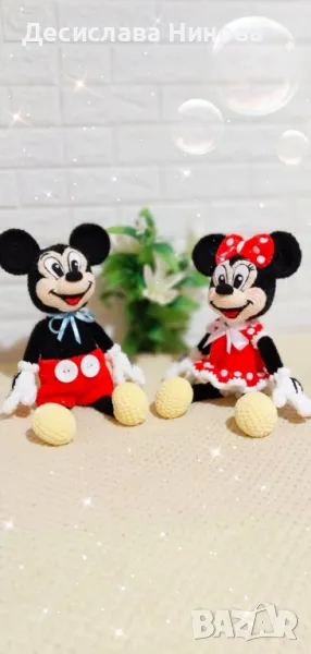 Мики и Мини Маус-45см, ръчна изработка, снимка 1