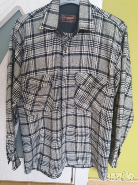 Мъжка зимна бархетна риза карирана р-р ХЛ, снимка 1