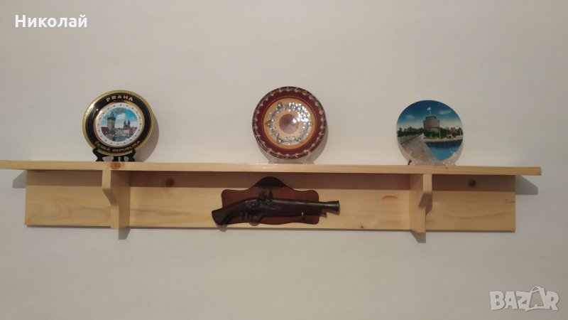 Полица за битова стая , рафт за стена битова стойка за стена декорация на старинни предмети механа, снимка 1