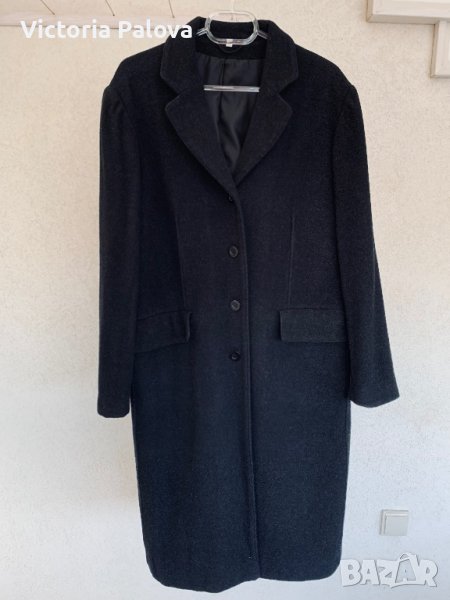 Прекрасно черно палто,80% вълна, снимка 1