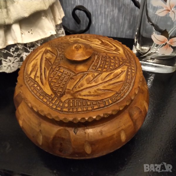 Дърворезба ръчно изработен съд , снимка 1