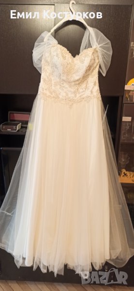 Продавам сватбена рокля - цвят екрю, снимка 1