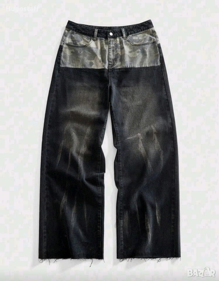Нови baggy дънки Casual Loose Fit Jeans двойни камуфлажни панталони карго Л/34, снимка 1