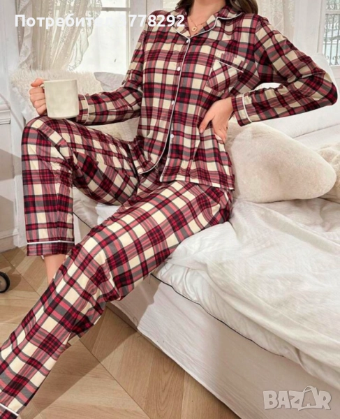 Дамска пижама, Нова, р-р L - 40-42, 25 лв ГО - до 110 см Дължина горна част - 66 см Панталон-108см, , снимка 1