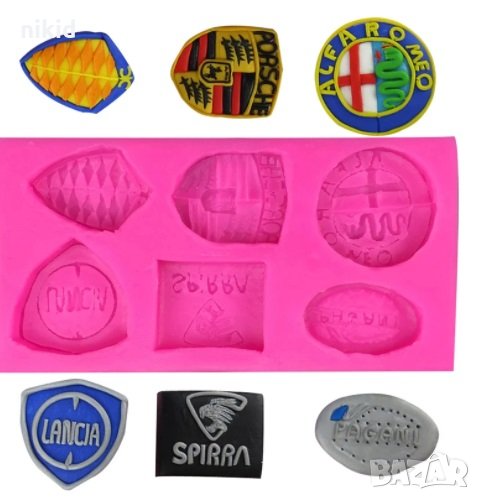 6 вида лого марки автомобил силиконов молд форма фондан шоколад гипс, снимка 1