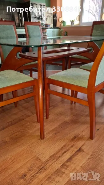 Продавам маса за хранене , 6 стола и холна масичка , снимка 1