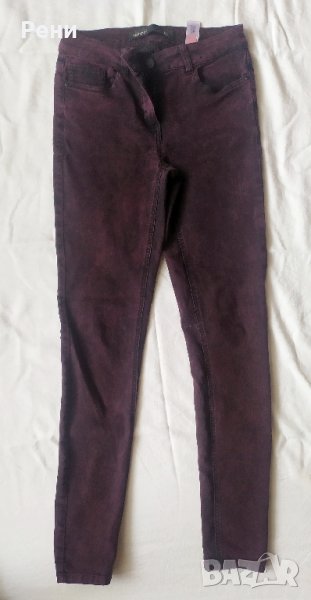 Дамски дънки NEXT UK слим бордо винен цвят средно висока талия, снимка 1