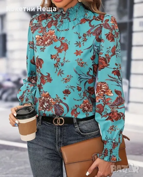 Дамска блуза с флорален принт, снимка 1