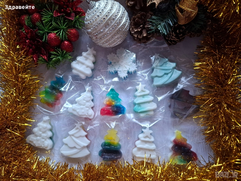 Промо!!! Красиви коледни глицеринови сапунчета, снимка 1