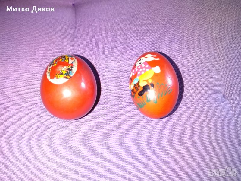 Великденски дървени яйца-зайче и Христос рисувани, снимка 1