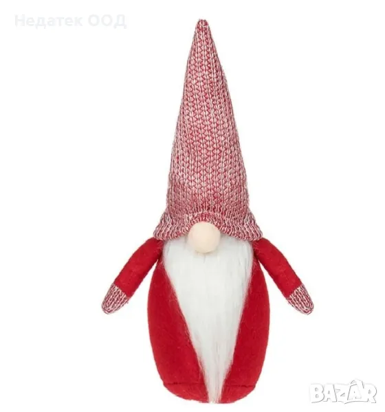 Коледна декоративна украса, Гном, Червен, 28 см, снимка 1