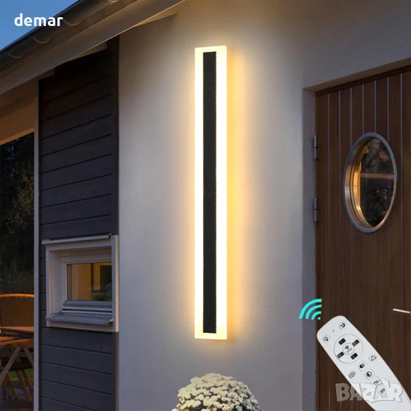 JKFBHGJL 60 см Външна стенна лампа, 22 W, димируема, дистанционно, IP65, снимка 1