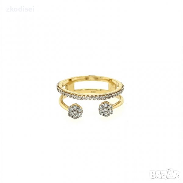 Златен дамски пръстен 3,68гр. размер:56 14кр. проба:585 модел:1234-3, снимка 1