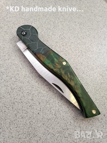 Сгъваем нож "Кондре" ръчно изработен + ПОДАРЪК кания, снимка 3 - Ножове - 48725453