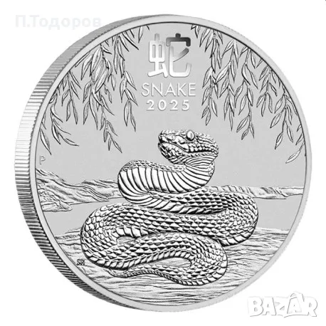 Сребро Лунар година на Змията 2025 1/2 oz, снимка 1