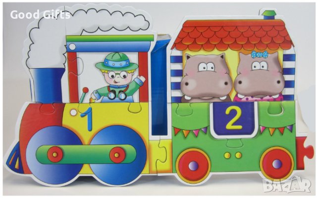 Пъзел-влак с Азбука и Цифри, 60 части, снимка 4 - Игри и пъзели - 43132338