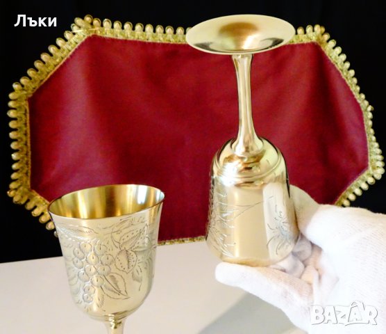 Бронзов бокал с лози и грозде. , снимка 5 - Антикварни и старинни предмети - 33338265