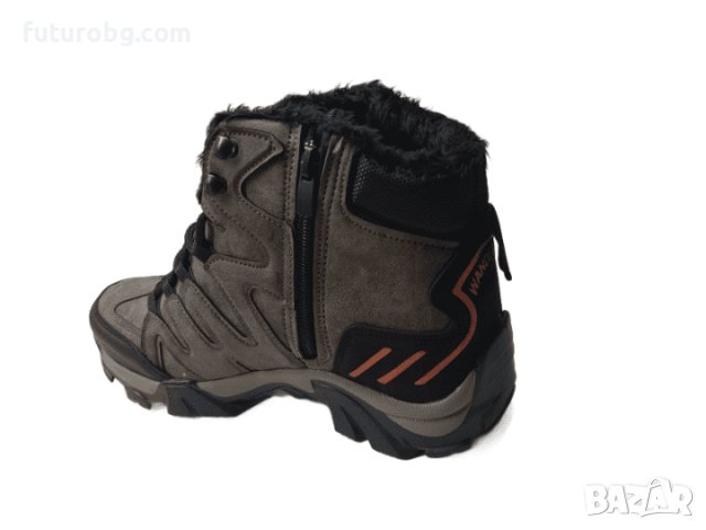 Кафяви водоустоичиви боти за зимата с черен акцент, снимка 9 - Мъжки боти - 38645231