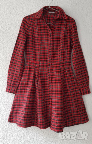 Дамска карирана рокля XS-S, снимка 7 - Рокли - 43282988