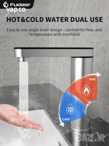 Проточен смесител с дисплей и сензорни бутони подходящ за кухня и баня, снимка 6 - Смесители - 48840991