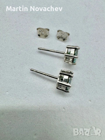 Сребърни обеци с мойсанит (Диамант) 1 карат, снимка 10 - Обеци - 53508678