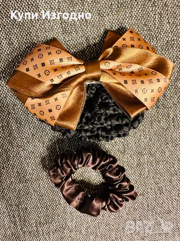 Luis Vuitton аксесоар за коса + мини скрънч + мини шноли Miu miu, снимка 3 - Аксесоари за коса - 48102962