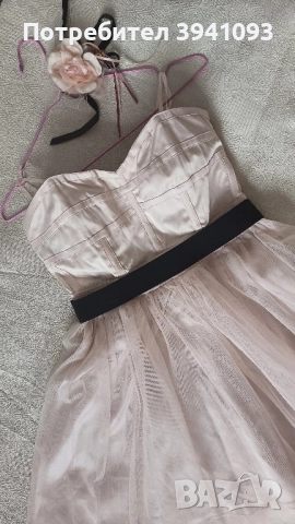 Рокля Шампанско Елегантна / Коктейлна / Ежедневна Корсет Нова 