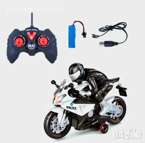 Акумулаторен Мотор с моторист и дистанционно 35см, голям мотор с дистанционно , снимка 4 - Коли, камиони, мотори, писти - 48970587