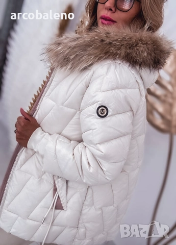 Дамско ватирано яке с лисича кожа, 2цвята , снимка 13 - Якета - 52155165