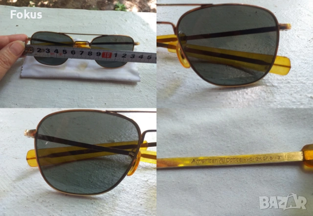 Оригинални пилотски слънчеви очила American Optical 12k GF, снимка 7 - Антикварни и старинни предмети - 53470007
