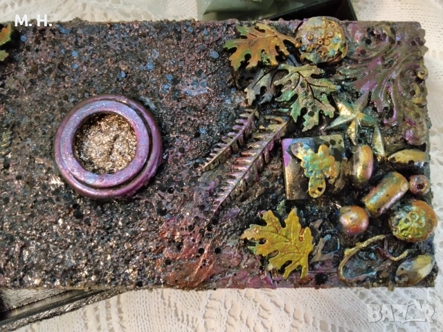 Ръчно декорирана кутия в стил "микс медия", снимка 5 - Декорация за дома - 52953190