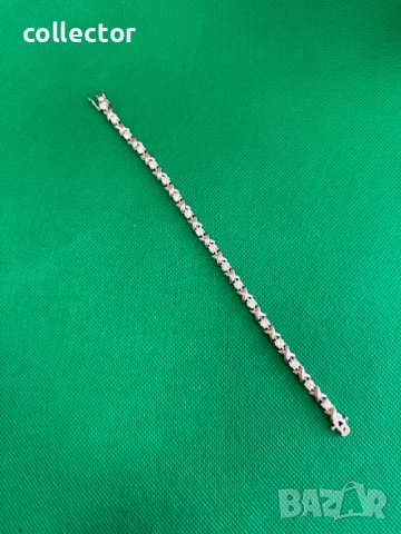 Дизайнерска сребърна гривна с 18 циркона. №7754