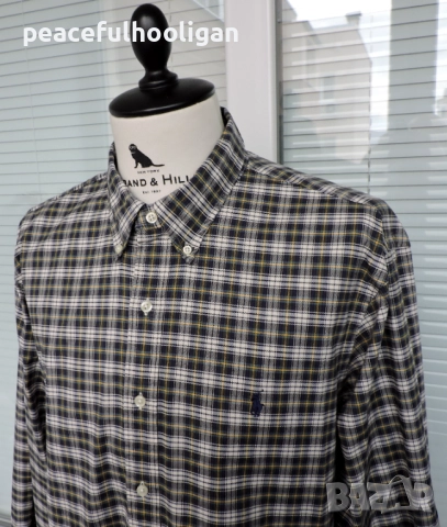 Polo Ralph Lauren Mens Strech Oxford Checked Long Sleeve Shirt Size XXL Slim Fit, снимка 3 - Ризи - 52949355