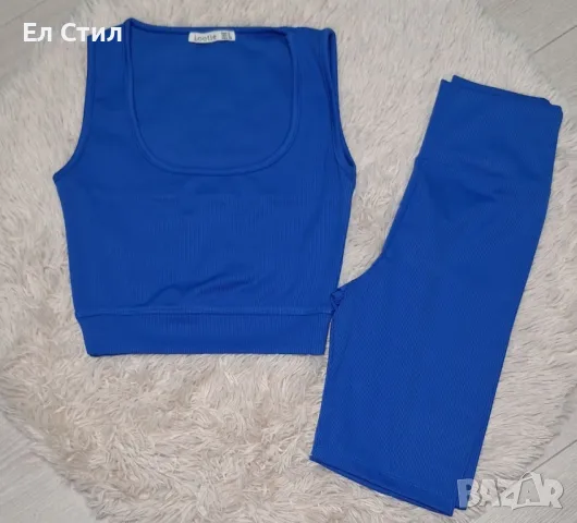 🌸Екип рипс,Сиво М М  - комплект,Сиво - С Л ХЛ - бюстие-8 евро,Син С М Л ХЛ, снимка 8 - Спортни екипи - 49548250