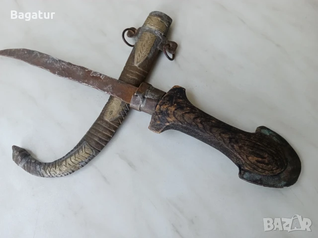Османски кован нож,кумая,с кания, снимка 7 - Антикварни и старинни предмети - 51008091