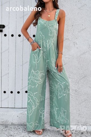 Дамски гащеризон с елегантен абстрактен принт, 4цвята, снимка 11 - Гащеризони - 43992265