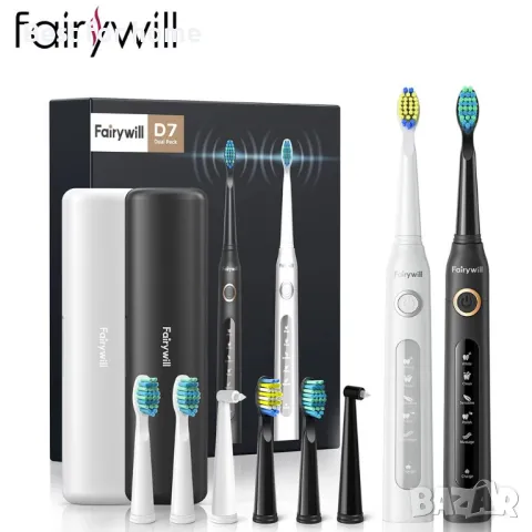 Комплект електрическа зукови четка за зъби Fairywill D7 