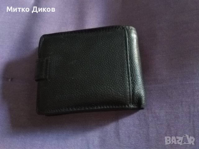 Талиан марков портфейл естествена кожа вътрешен цип 110х92мм, снимка 3 - Портфейли, портмонета - 43662501