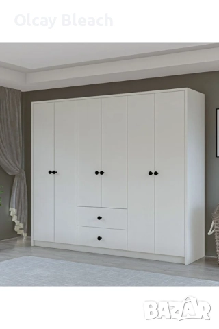 Гардероб METALIA GM-069 DELUX – 6 врати, 2 чекмеджета (възможна изработка по поръчка), снимка 5 - Гардероби - 52235077