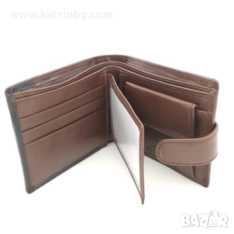 Комплект мъжки колан и портфейл от естествена кожа в черно и кафяво, снимка 3 - Подаръци за мъже - 51641737