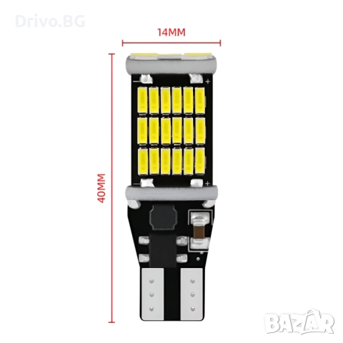 Гаранция! Изключително Mощни T15 LED Крушки за Задна Скорост и Габарит, снимка 2 - Аксесоари и консумативи - 51503197