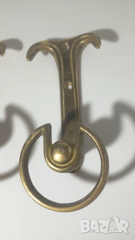 Лот 3 месингови закачалки за дрехи, снимка 2 - Закачалки - 51424834