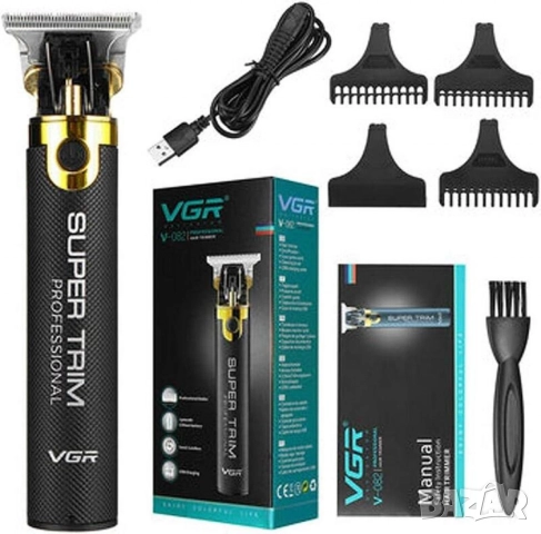 Професионална безжична машинка за подстригване и тример с керамични остриета и 300 минути работа VGR, снимка 3 - Тримери - 52133657