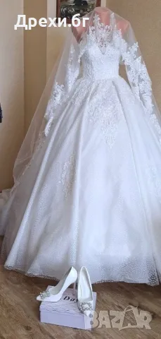 Булченска Рокля с подарък токчета, снимка 4 - Сватбени рокли - 50252977