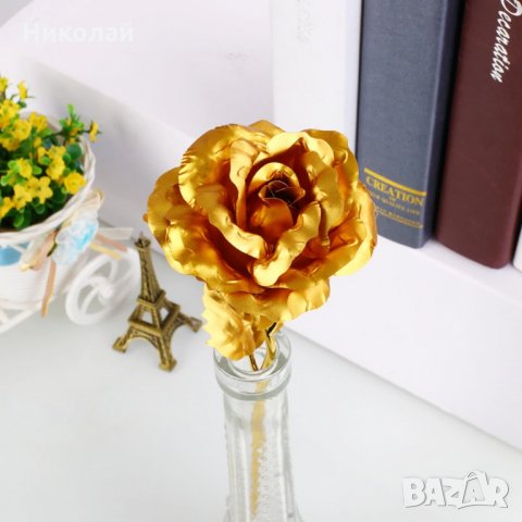 Златна роза 24 К , Златно цвете роза, снимка 3 - Подаръци за жени - 28227533
