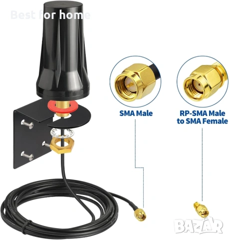 Bingfu Външна 4G LTE антена за стенен монтаж, снимка 2 - Друга електроника - 53451692